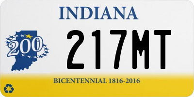 IN license plate 217MT