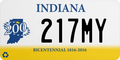 IN license plate 217MY
