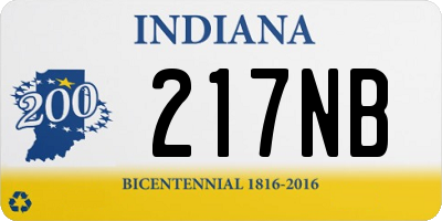 IN license plate 217NB