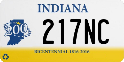 IN license plate 217NC