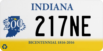 IN license plate 217NE