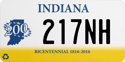 IN license plate 217NH