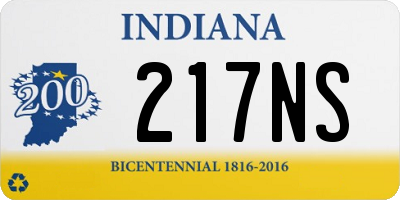 IN license plate 217NS