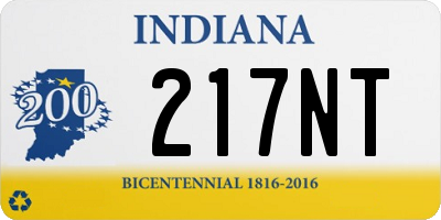 IN license plate 217NT