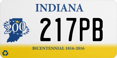 IN license plate 217PB