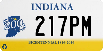 IN license plate 217PM