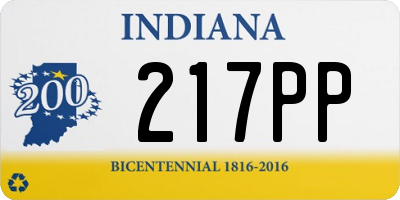 IN license plate 217PP