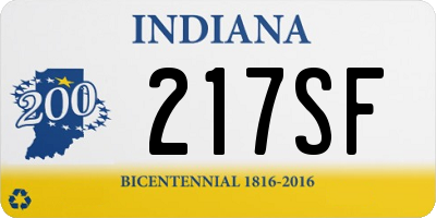 IN license plate 217SF