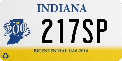 IN license plate 217SP