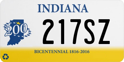 IN license plate 217SZ
