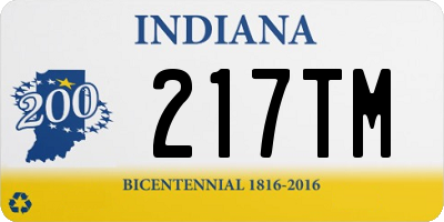 IN license plate 217TM