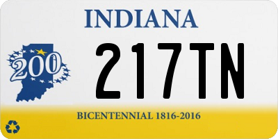 IN license plate 217TN