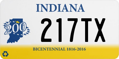 IN license plate 217TX