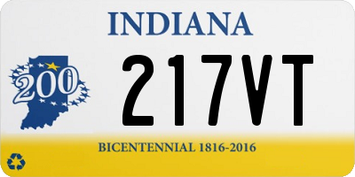 IN license plate 217VT