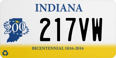 IN license plate 217VW