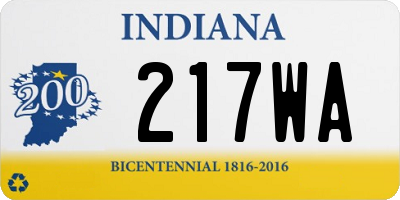 IN license plate 217WA