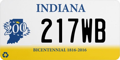 IN license plate 217WB