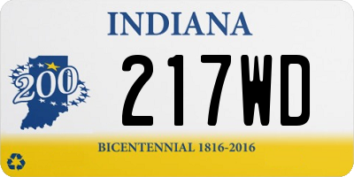 IN license plate 217WD