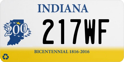 IN license plate 217WF