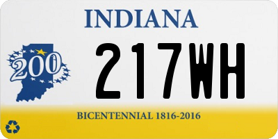IN license plate 217WH