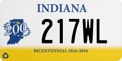 IN license plate 217WL