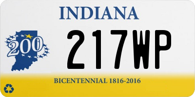 IN license plate 217WP