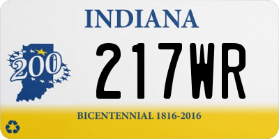 IN license plate 217WR