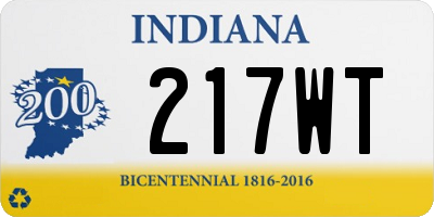IN license plate 217WT