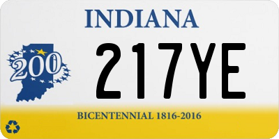 IN license plate 217YE