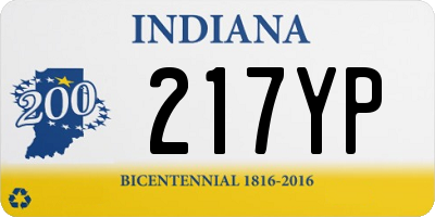 IN license plate 217YP