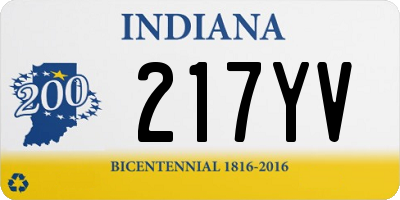 IN license plate 217YV