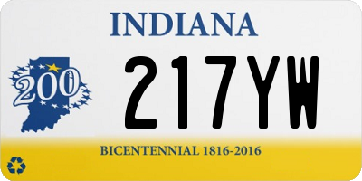 IN license plate 217YW