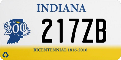 IN license plate 217ZB