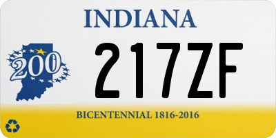 IN license plate 217ZF