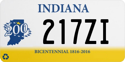 IN license plate 217ZI