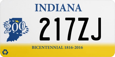 IN license plate 217ZJ