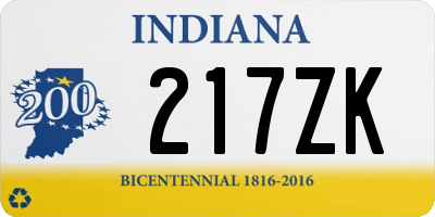 IN license plate 217ZK