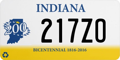 IN license plate 217ZO