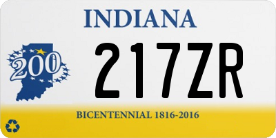 IN license plate 217ZR