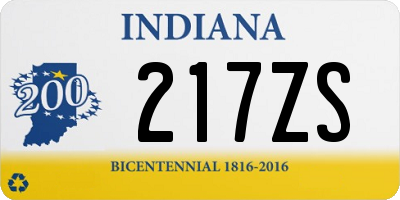 IN license plate 217ZS