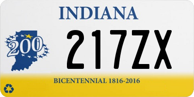 IN license plate 217ZX