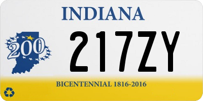 IN license plate 217ZY