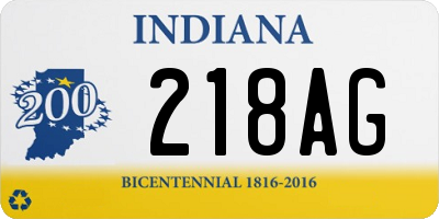 IN license plate 218AG