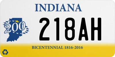 IN license plate 218AH