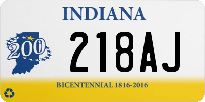 IN license plate 218AJ