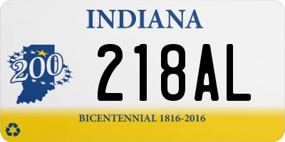 IN license plate 218AL