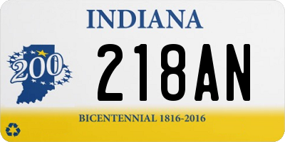 IN license plate 218AN