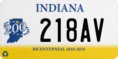 IN license plate 218AV