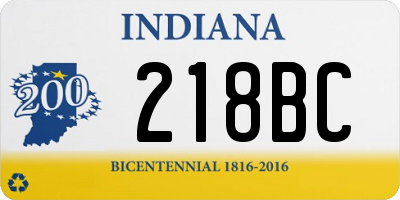 IN license plate 218BC