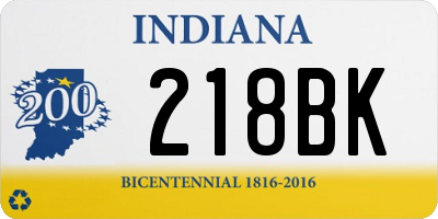 IN license plate 218BK